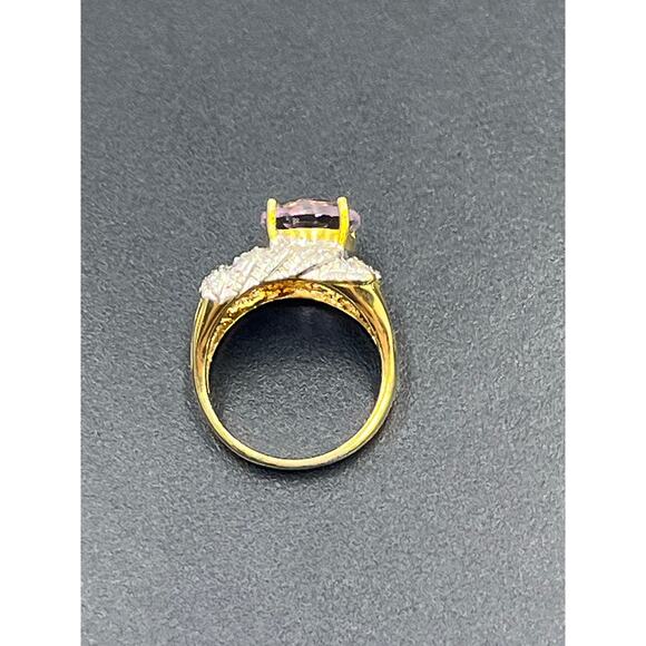RT 925 Sterling Silver Vermeil Rose de France Amethyst Diamond
Ring Size 7.5 - Picture 8 of 11